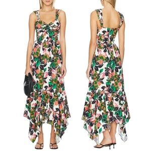 MISA LOS ANGELES Esperanza Sleeveless Maxi Dress Size Large Floral Tropical